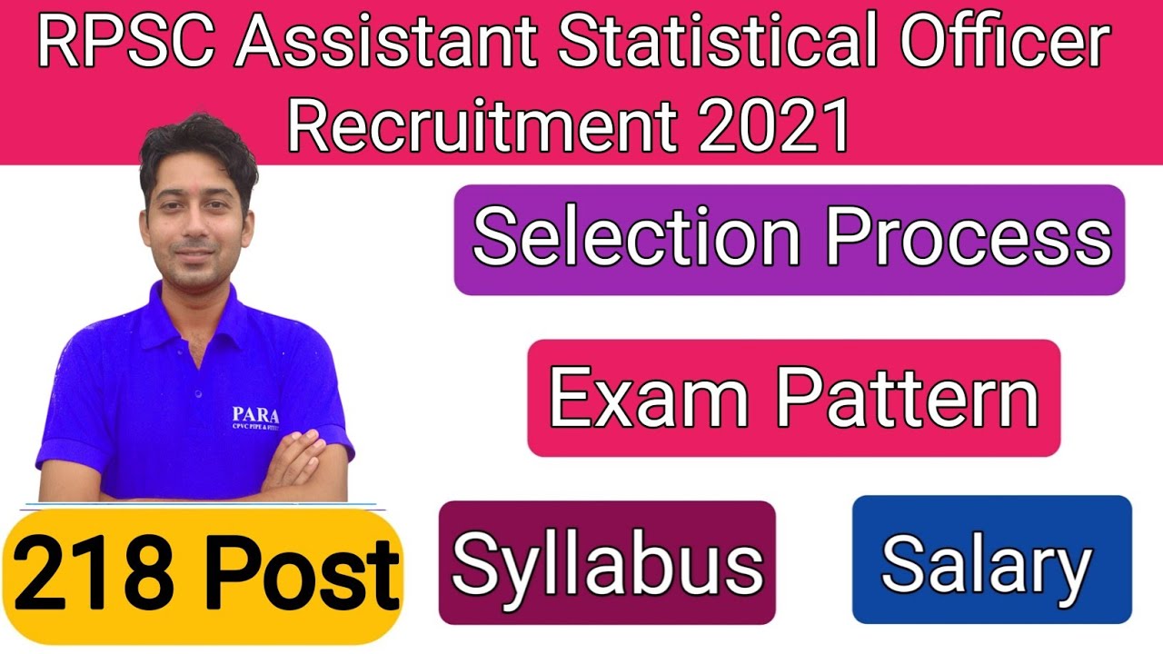 Rajasthan Assistant Statistical Officer Recruitment 2021 | RPSC ASO Syllabus | Exam Pattern | Salary