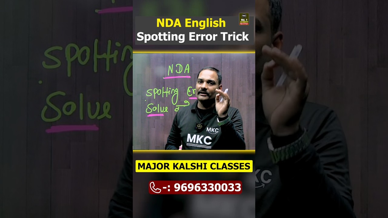 Spotting Errors for NDA | NDA English Preparation 2026 | Spotting Errors in English Tricks 2026