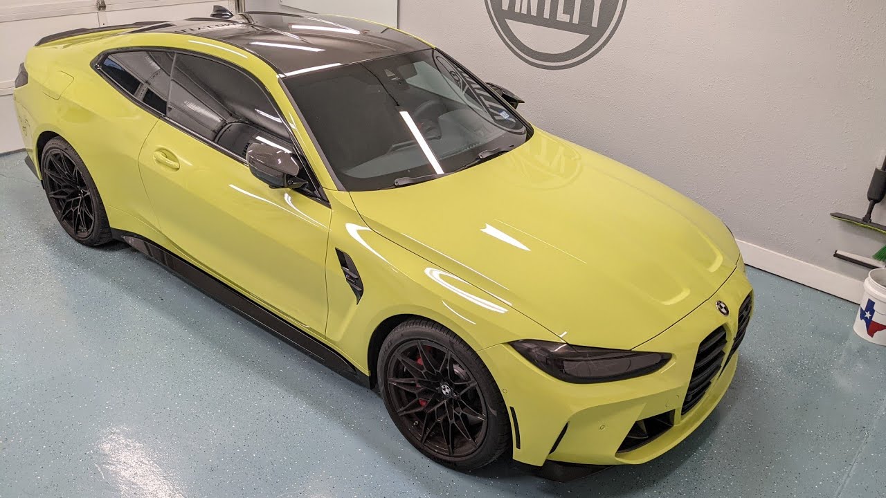 Luxe Lightwrap Mid smoke film on BMW M4 competition headlights.