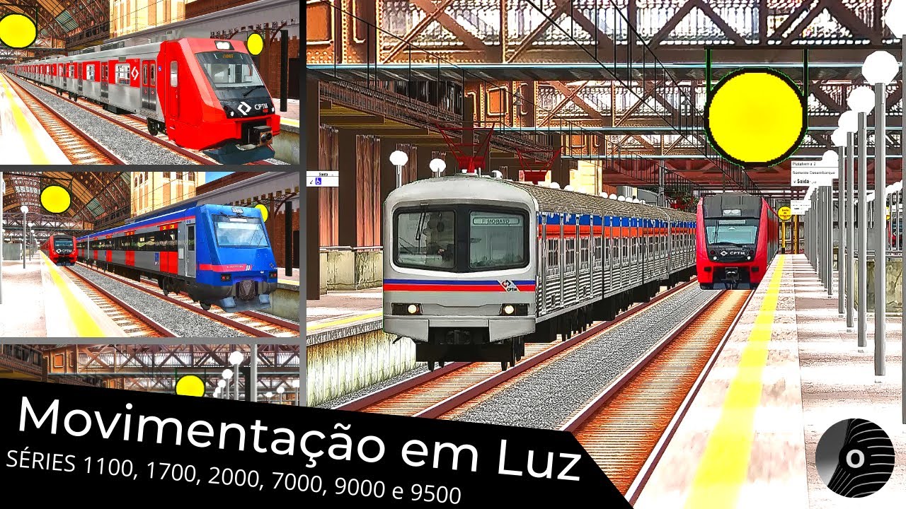 OpenBVE - MOVIMENTAÇÃO DE TRENS SÉRIE 1100, 1700, 2000, 7000, 9000 e 9500 na ESTAÇÃO LUZ!