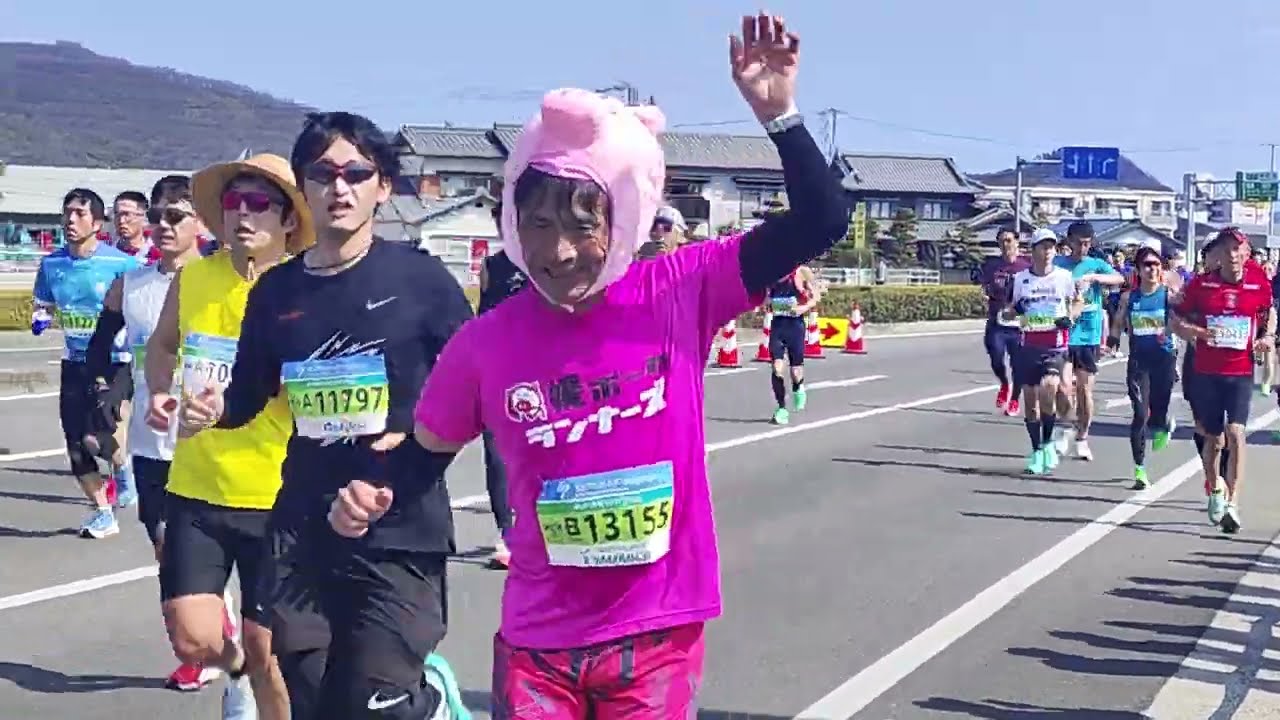 第1回かがわマラソン 全選手通過(9km付近)