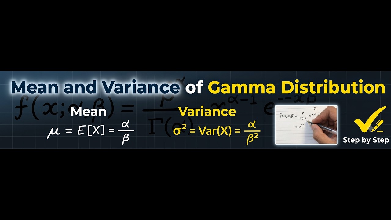 Mean and variance of gamma distribution.