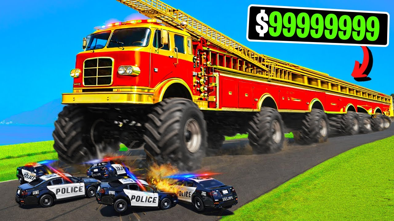 $1 to $1,000,000 Long Fire Truck in GTA 5