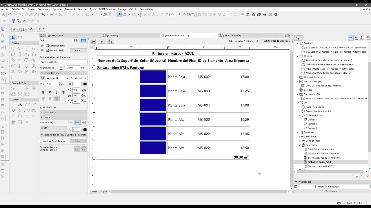 #ARCHICAD Pruebas de áreas de pintura