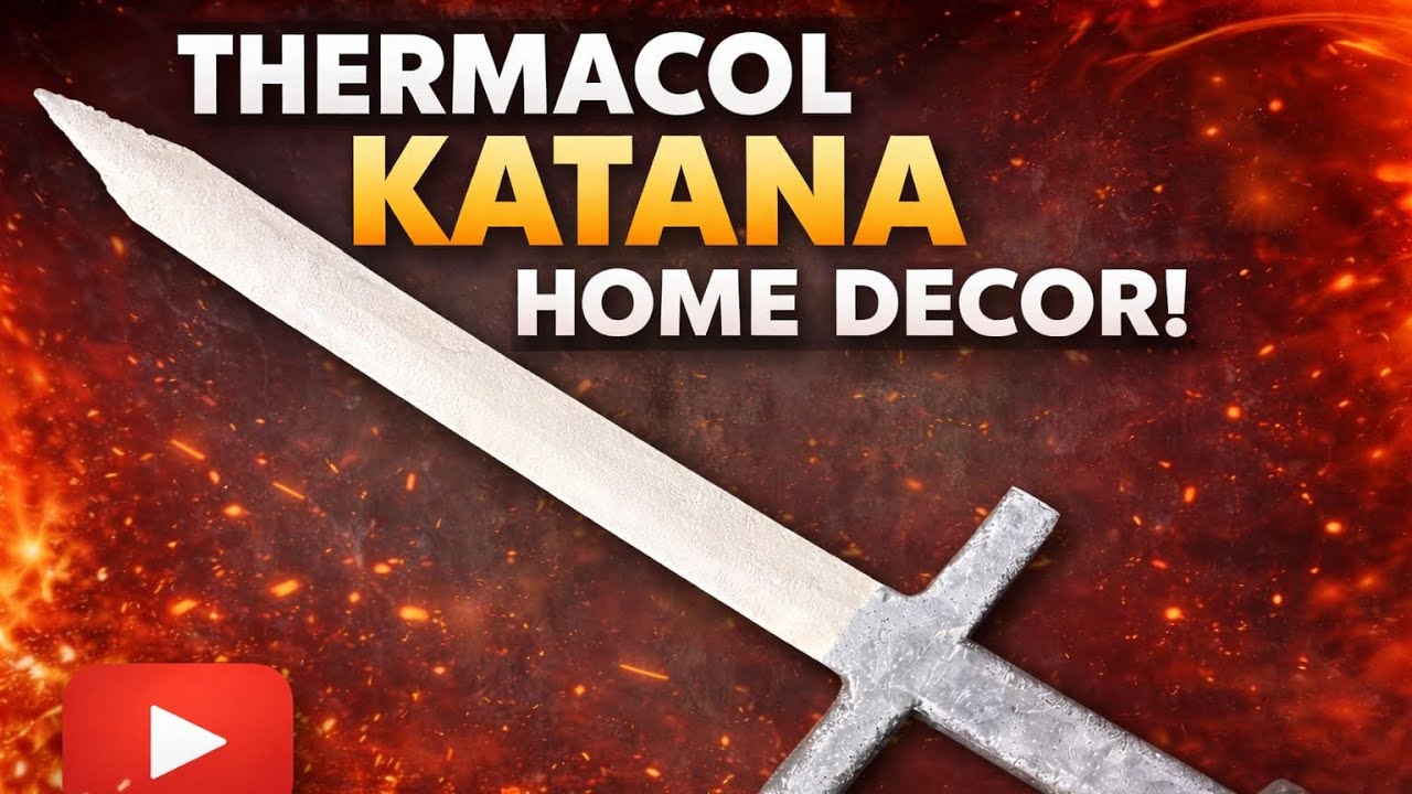 Amazing Thermocol Katana Home Decor | DIY Sword Wall Decor from Thermocol
