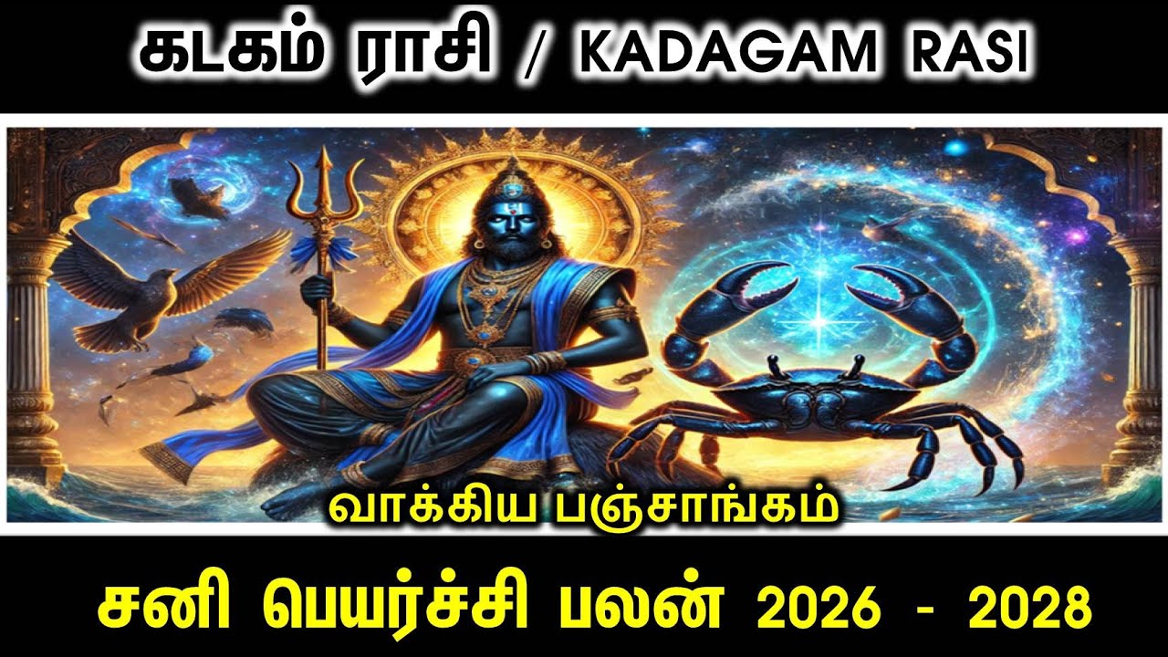 Kadagam Rasi Sani Peyarchi Palan 2026 -2028 | கடகம் ராசி சனி பெயர்ச்சி 2026 -2028| RKJT