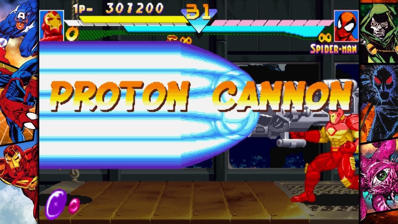 MARVEL vs. CAPCOM Fighting Collection: Arcade Classics : Proton Cannon : Iron Man Beaten Spider Man