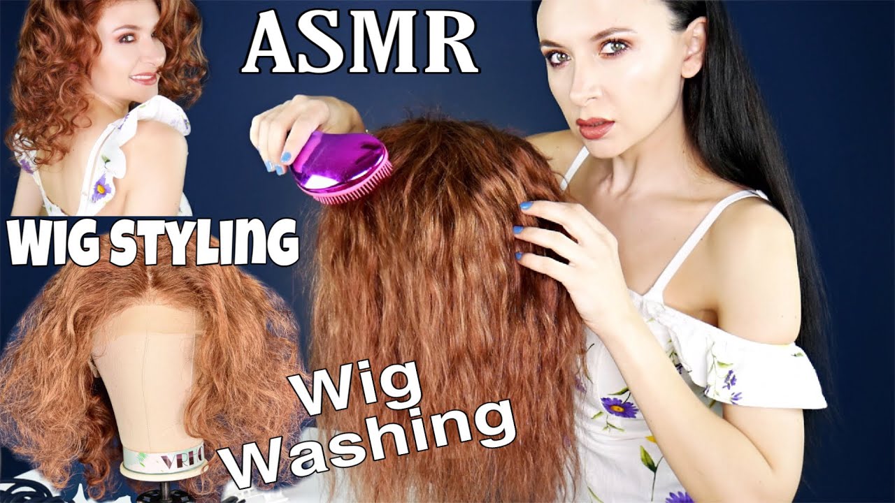 ASMR hair brushing, washing and styling *Wigsbuy