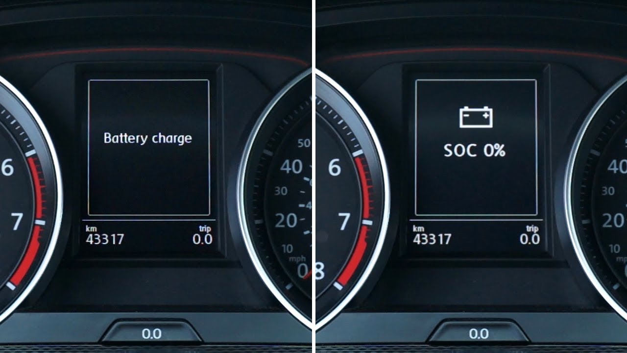 VW Golf MK7 battery state of charge check with instrument cluster