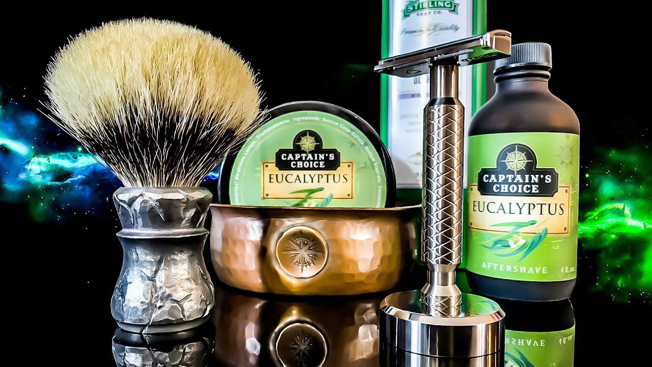 💈Бритье НОВОЙ ТИТАНОВОЙ БРИТВОЙ Shield SE + Титановый ПОМАЗОК + Captain's Choice = Интересное бритье