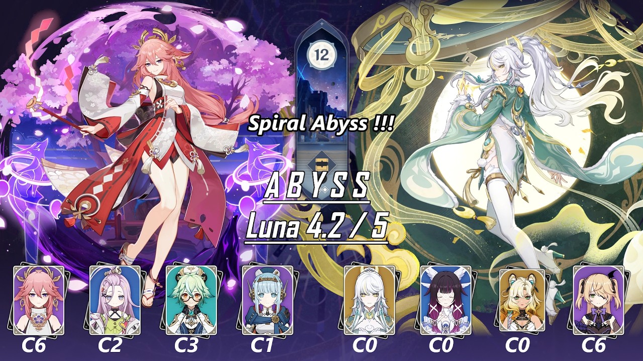 [EN/ID] Spiral Abyss Luna 4.2 / Luna 5 | C6 Yae Miko & C0 Zibai  | Genshin Impact