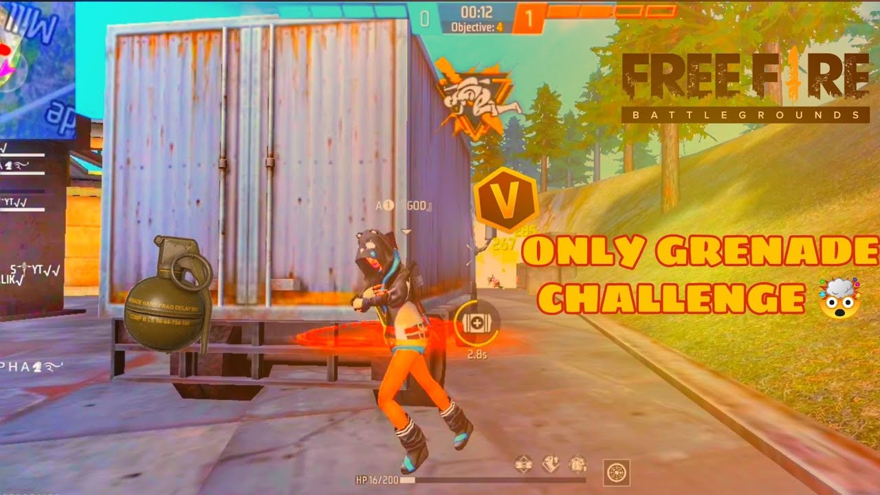 free fire grenade challenge 💣