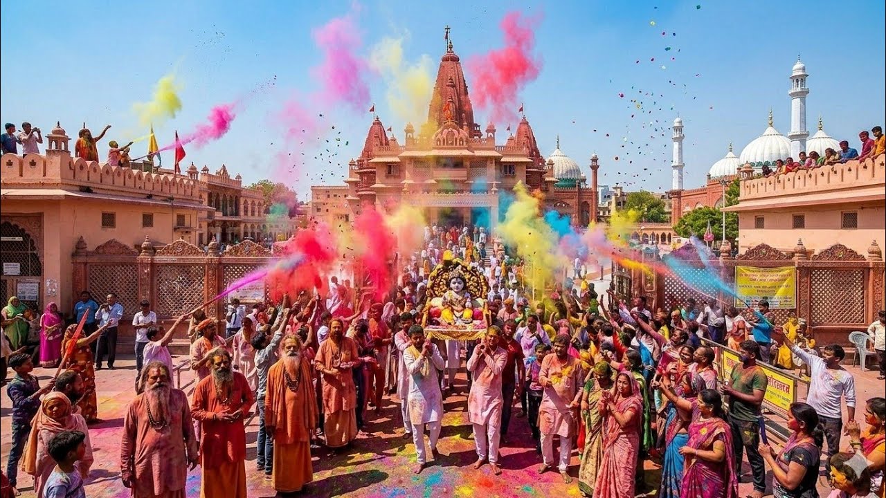श्री कृष्ण जन्मभूमि मथुरा | #shortslive #happyholi #mathura #shorts #fastival