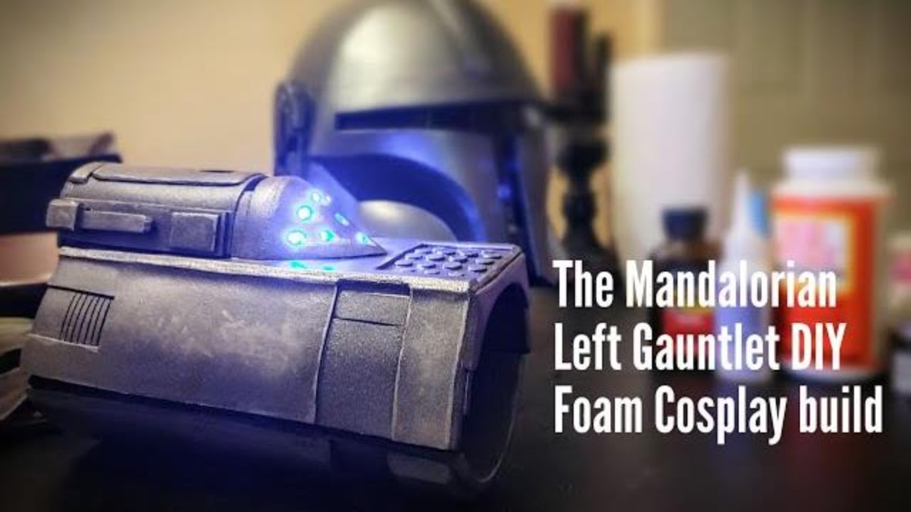 The Mandalorian Din Djarin Left Gauntlet Foam cosplay DIY build
