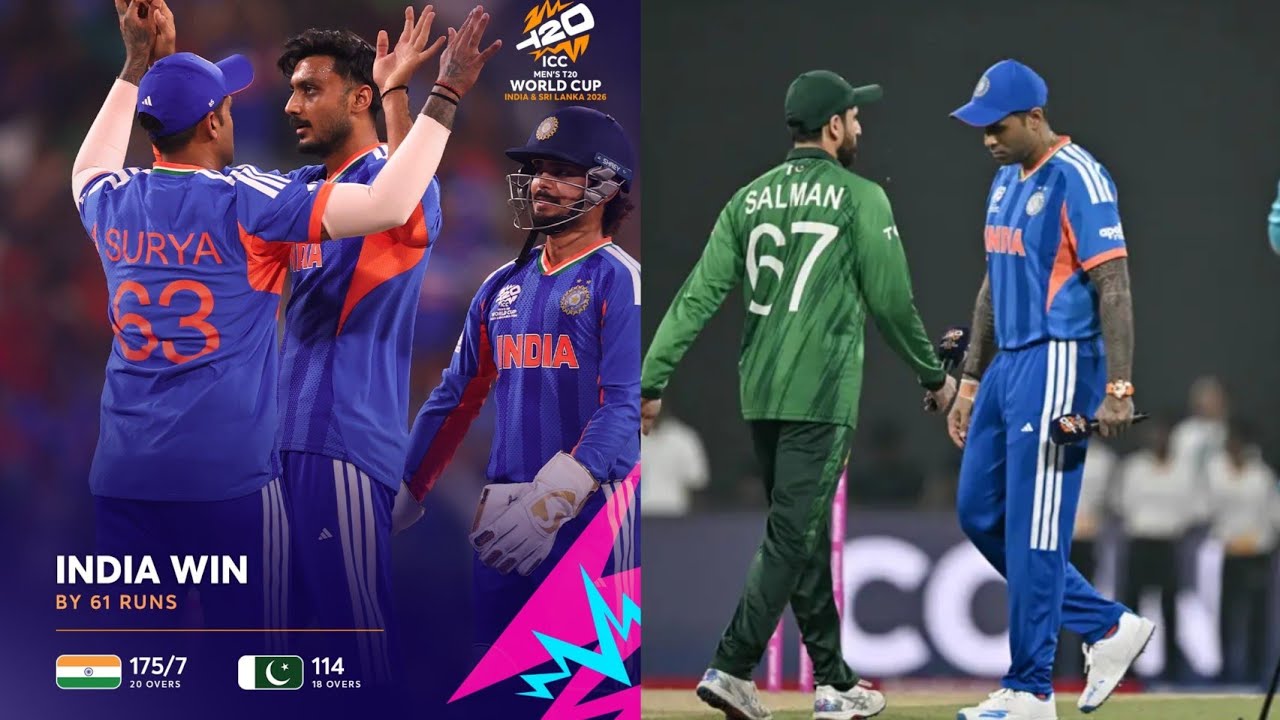  📢🚨𝘽𝙍𝙀𝘼𝙆𝙄𝙉𝙂 T20 World Cup 2026: India Storm into Super 8 with Dominant 61-Run Win Over Pakistan.