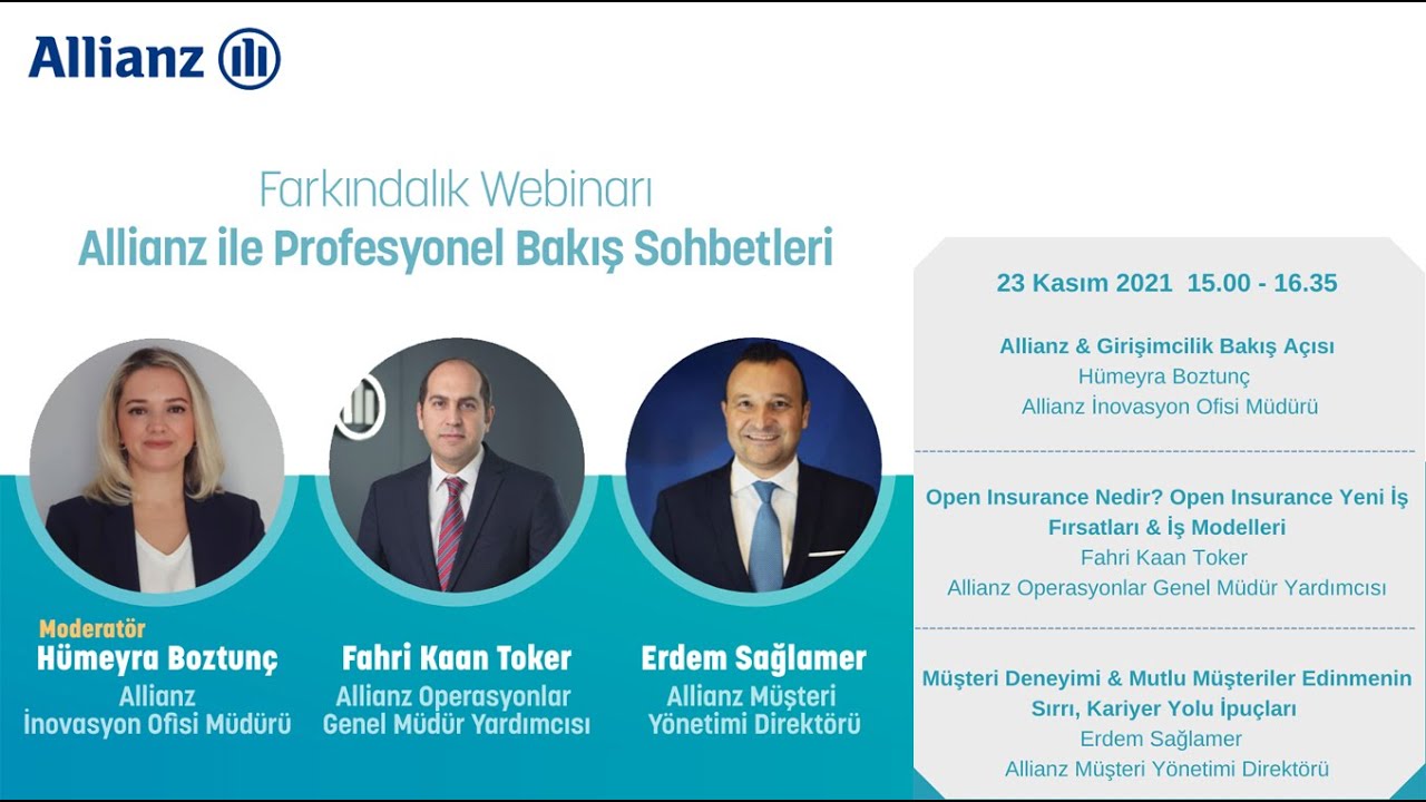 TÜSİAD Bu Gençlikte İŞ Var! Farkındalık Webinarı: Allianz ile Profesyonel Bakış Sohbetleri
