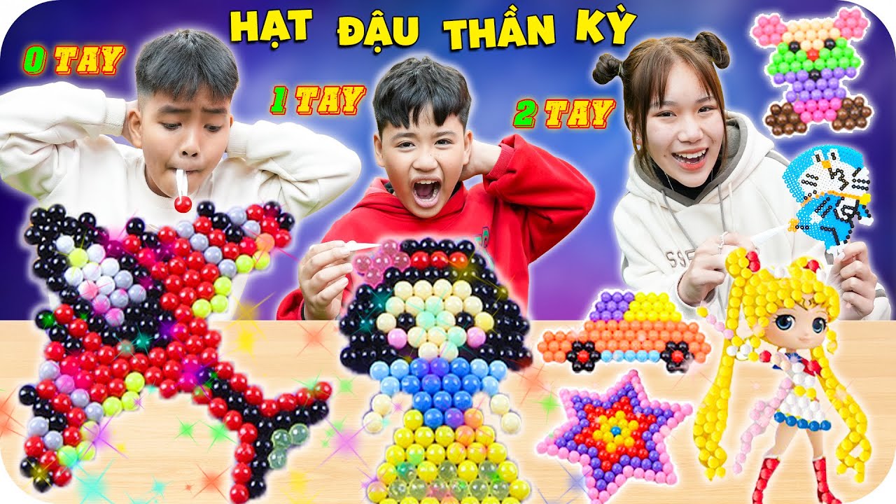 Vẽ Tranh Bằng Hạt Đậu Thần Kỳ Doraemon, Hello Kitty, Minions ♥ Minh Khoa TV