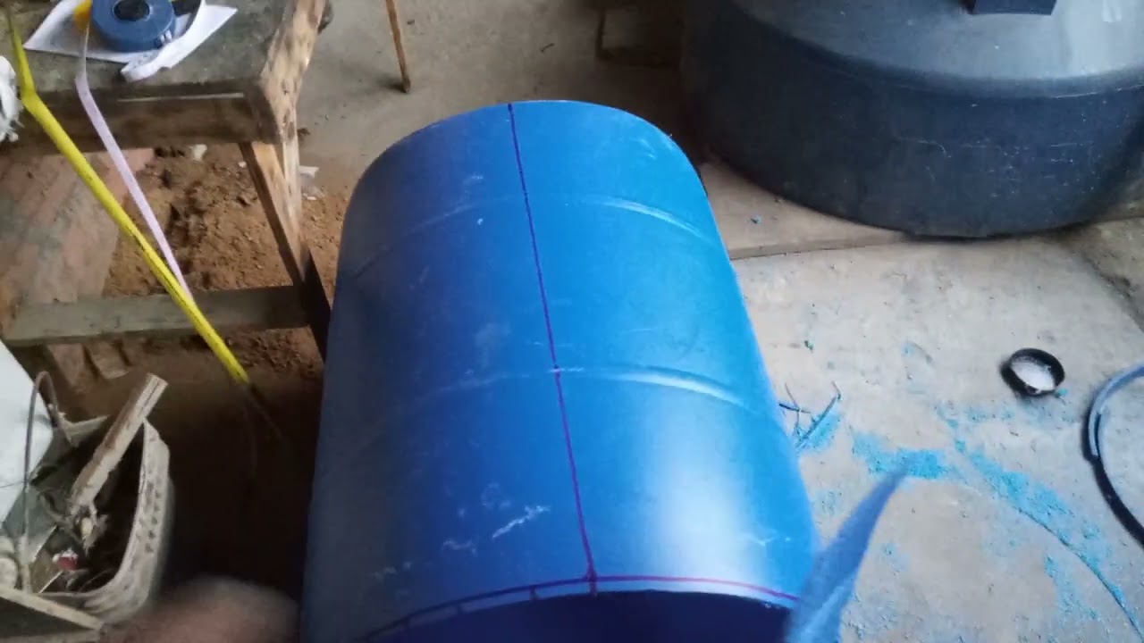 1 Paso  construindo canoa de tambor de pvc