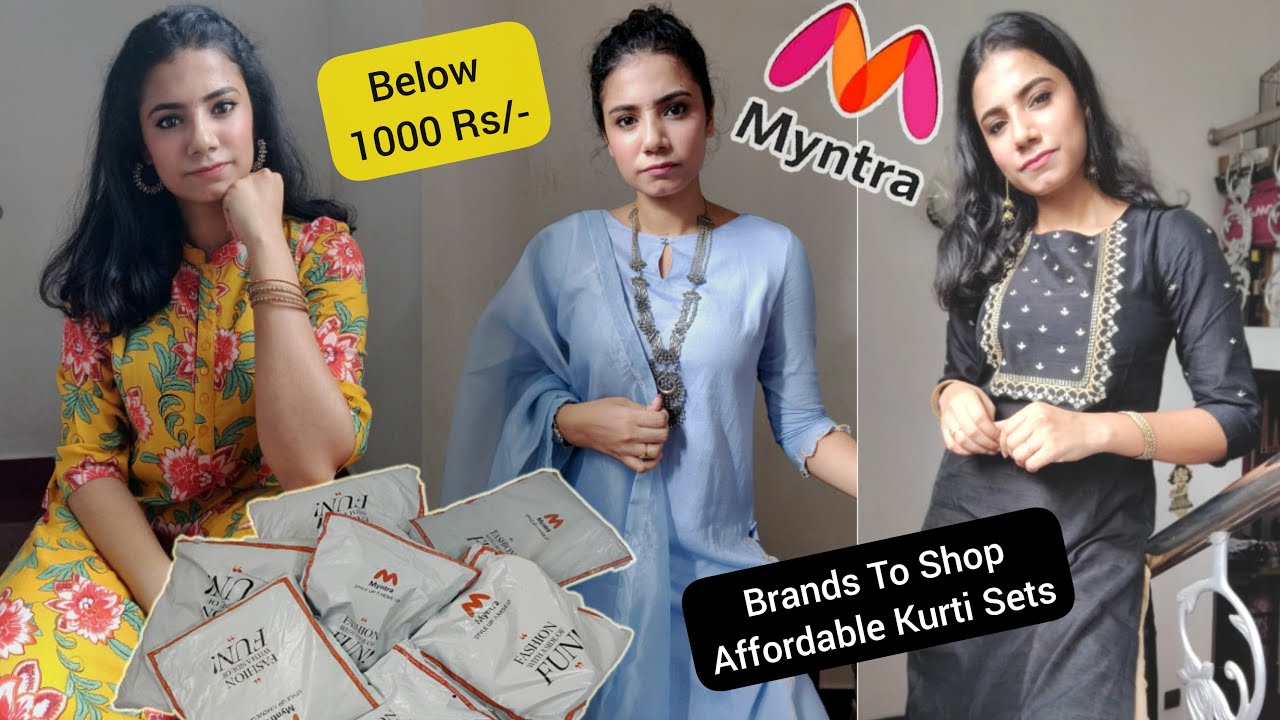 Myntra Kurti Set Haul Under 1000 Rs | Brands To Shop Affordable Kurti Sets | Diwali Outfit Ideas |
