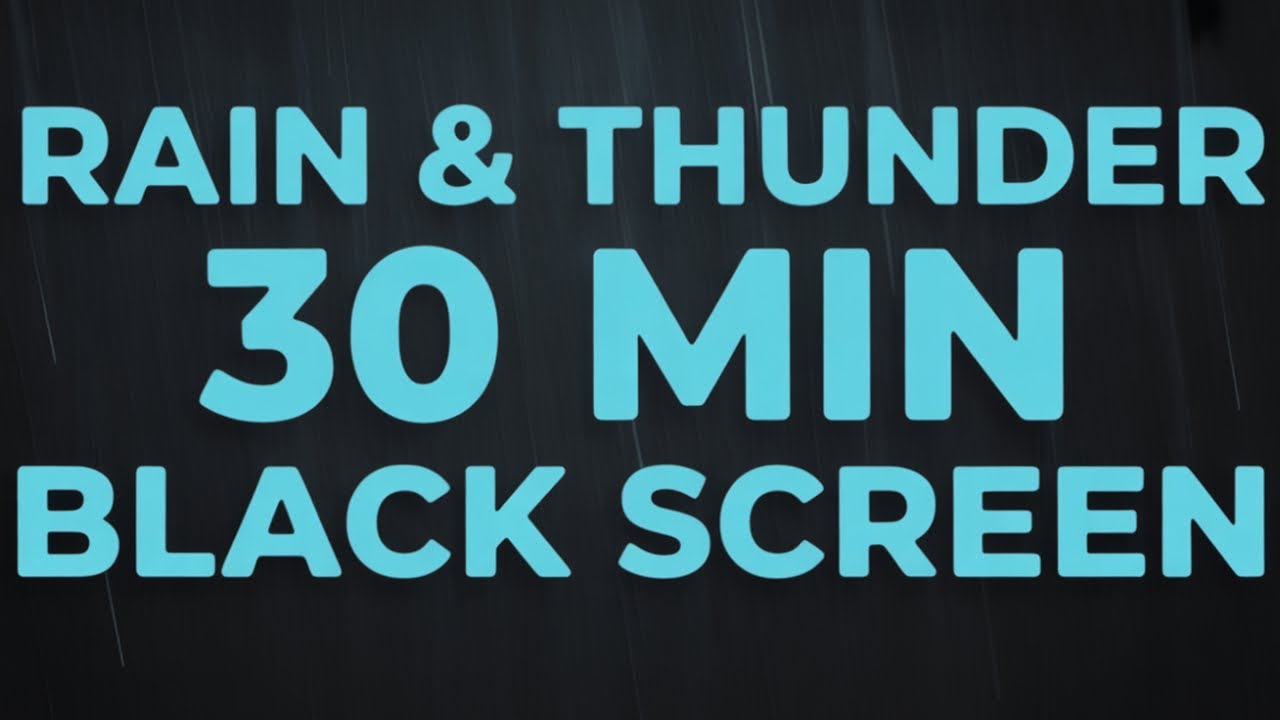 Thunder Rain Sleep Sounds Black Screen (HD Audio)