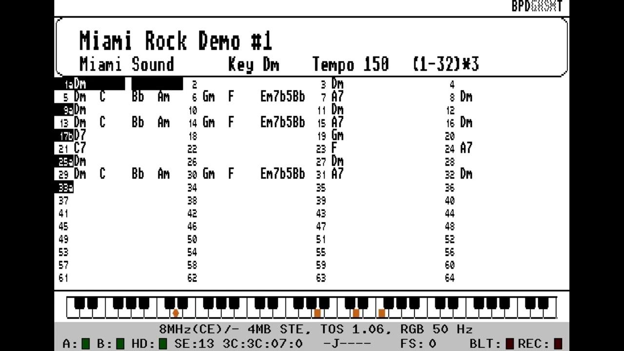 Atari ST Band in a box running on Hatari ST Emulator