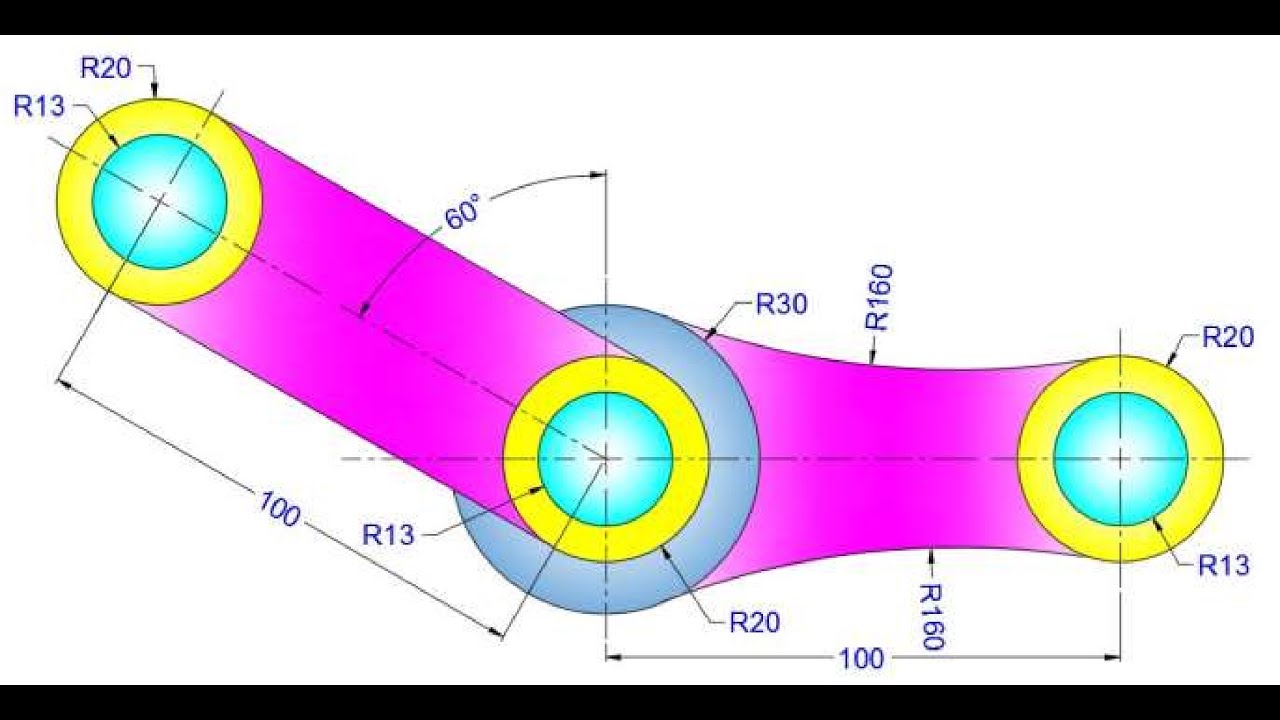 SolidWorks 2D упражнение 182