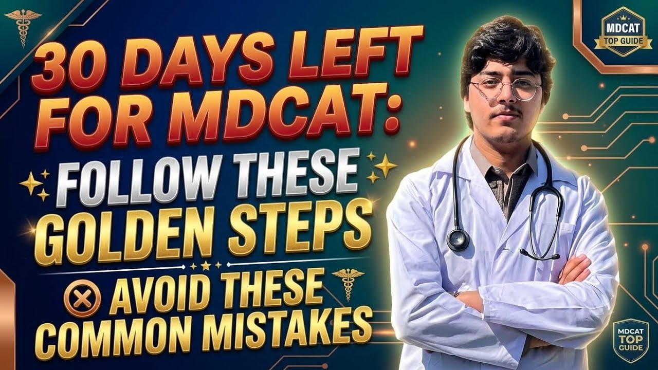 30 Days Left for MDCAT: Follow These Golden Steps & Avoid Common Mistakes | MDCAT 