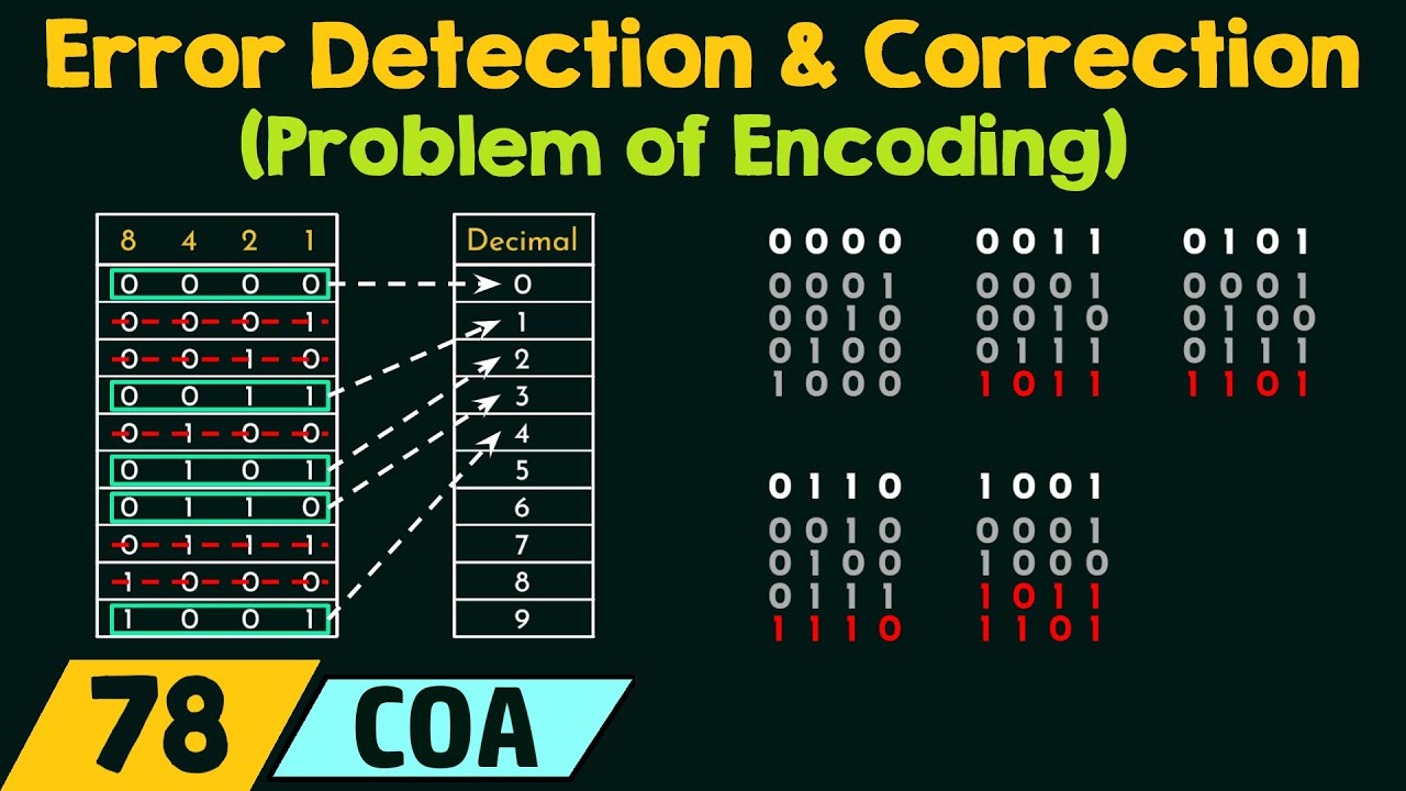 Problem of Encoding in Error Detection and Correction