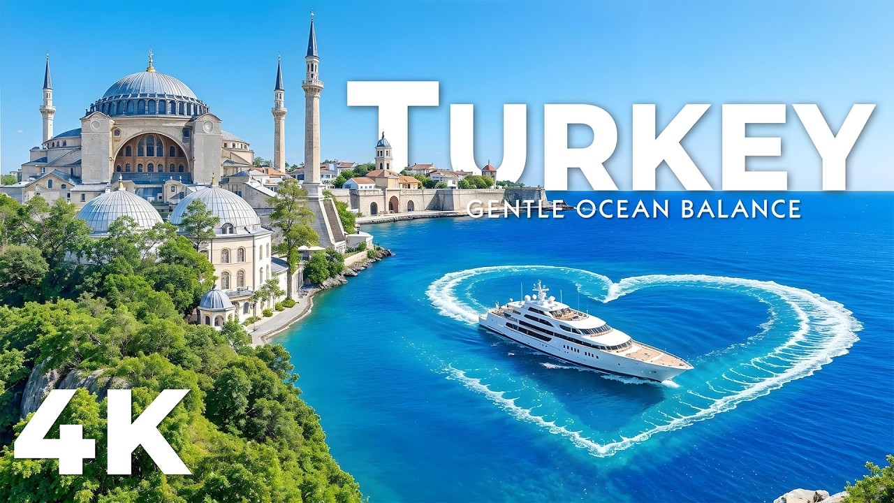 [4K] トルコ海岸 🇹🇷 ターコイズブルーの地中海の海岸と風光明媚なリビエラの景色とディープハウスチル