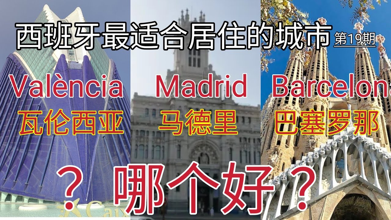 #马德里、巴塞罗那和瓦伦西亚哪个好 #移民西班牙 #如何选择居住城市 #西班牙哪个城市性价比高 #马德里 #巴塞罗那 #瓦伦西亚 #西班牙城市哪个更适合居住 #西班牙物价 #西班牙教育 #西班牙房价