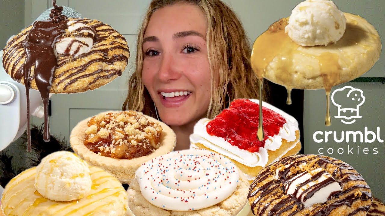 ASMR CRUMBL COOKIES taste test & mukbang | cornbread, strawberry shortcake, s'mores, birthday cake