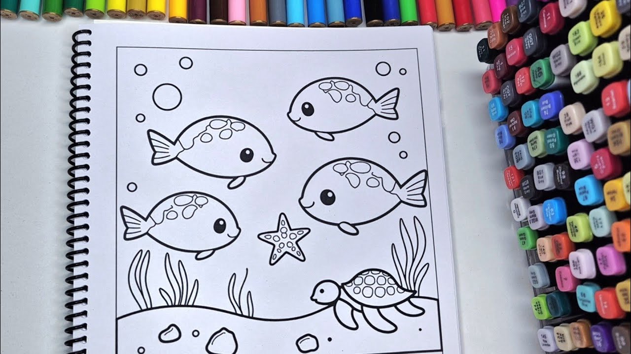 ASMR Color with Me | Cozy Cute Ocean Coloring Book for Adults | Relaxing & Calm