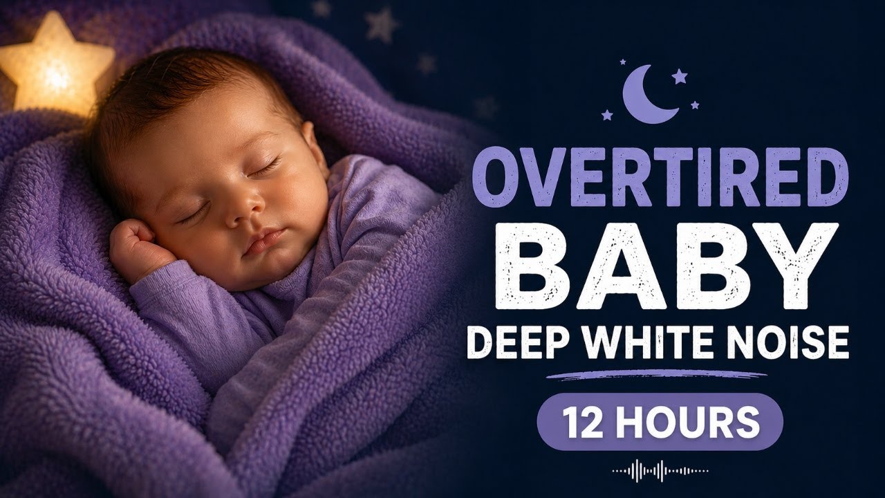 Baby White Noise for Deep Sleep 🌙 12 Hours Overnight (Dark Screen)
