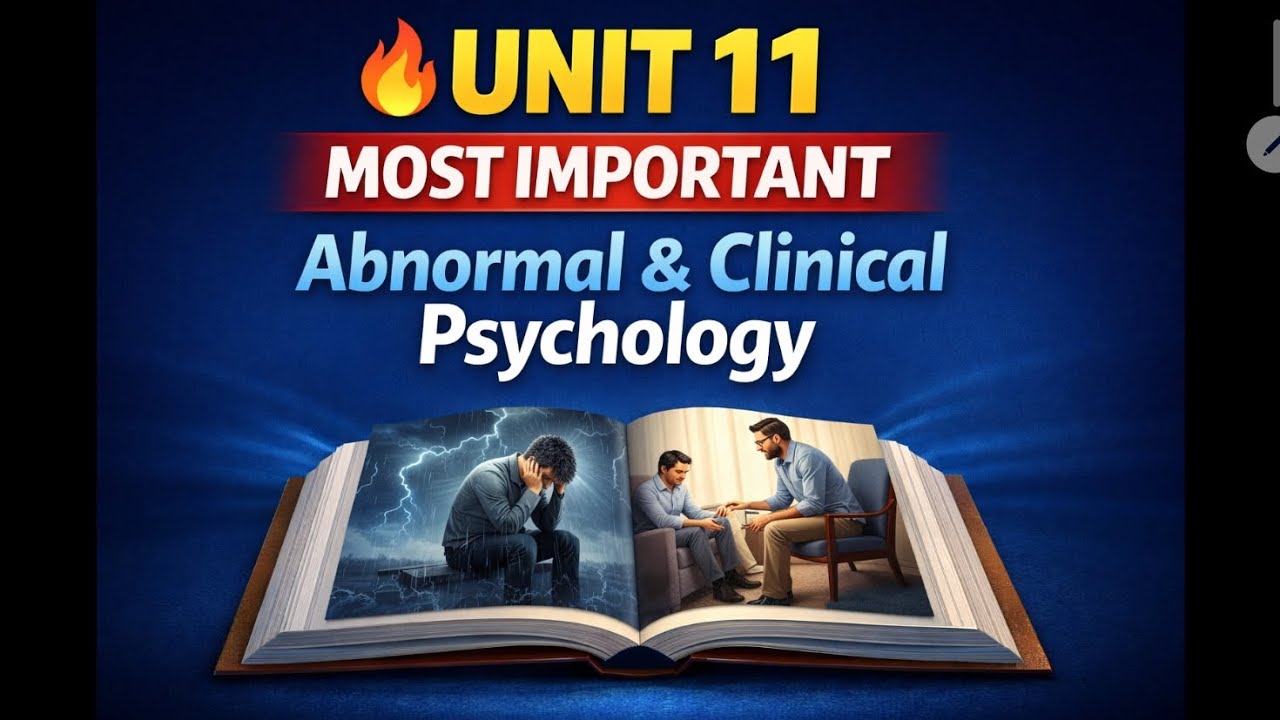 🔥 CUET PG Psychology Unit 11 | Abnormal & Clinical Psychology | PYQ + MCQ Practice