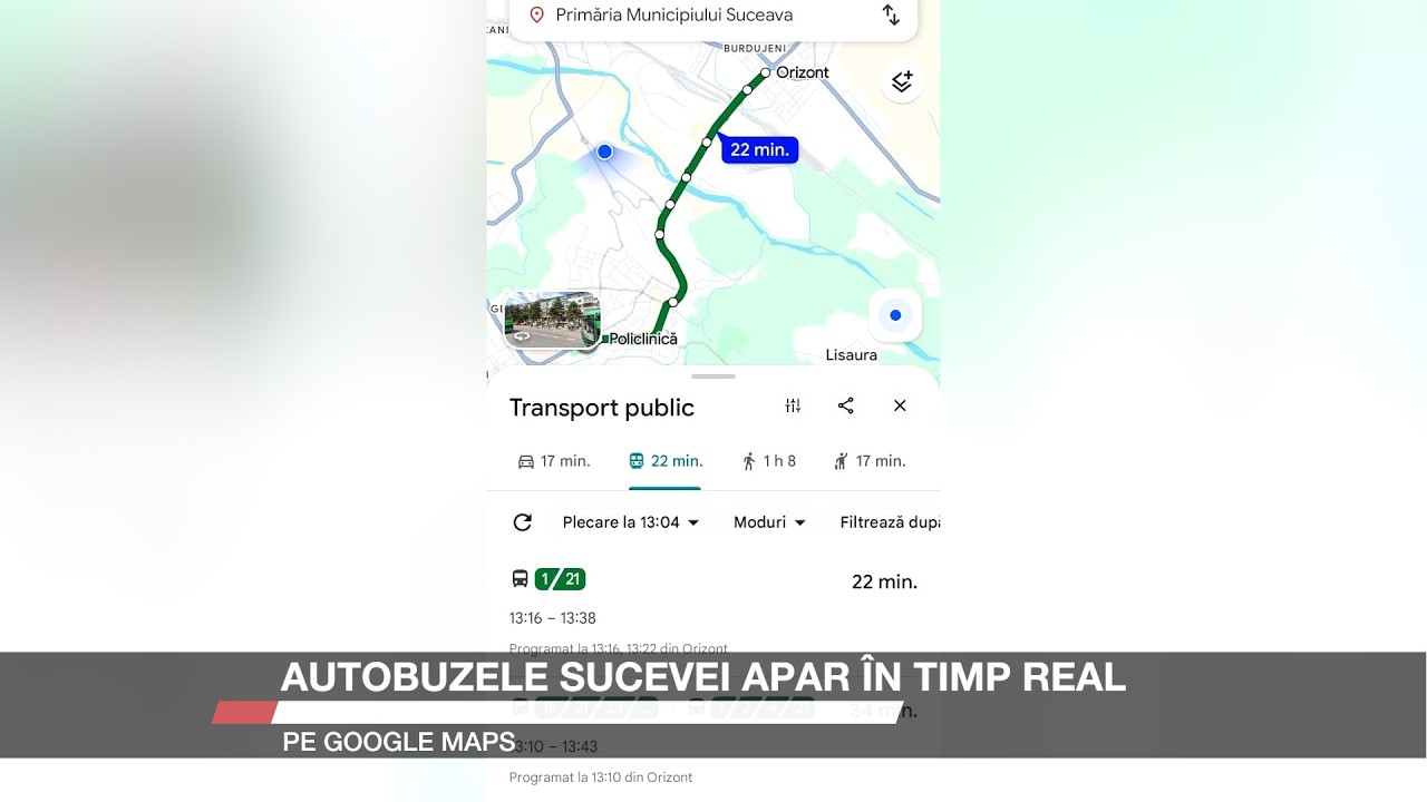 Autobuzele Sucevei apar în timp real pe Google Maps