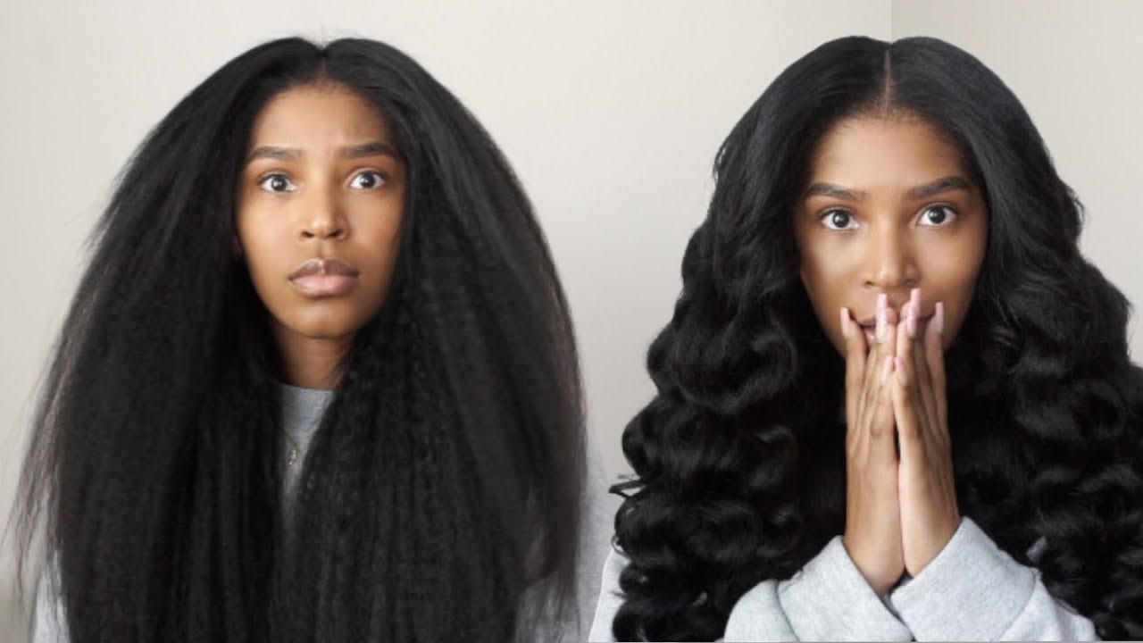 THE FULLEST KINKY STRAIGHT V-PART WIG IN THE MARKET | WIGGINS HAIR