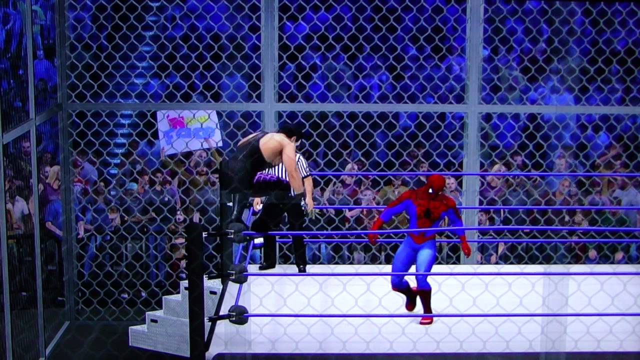 WWE '12: Joker Sting vs. Spider-Man Hell In a Cell Match