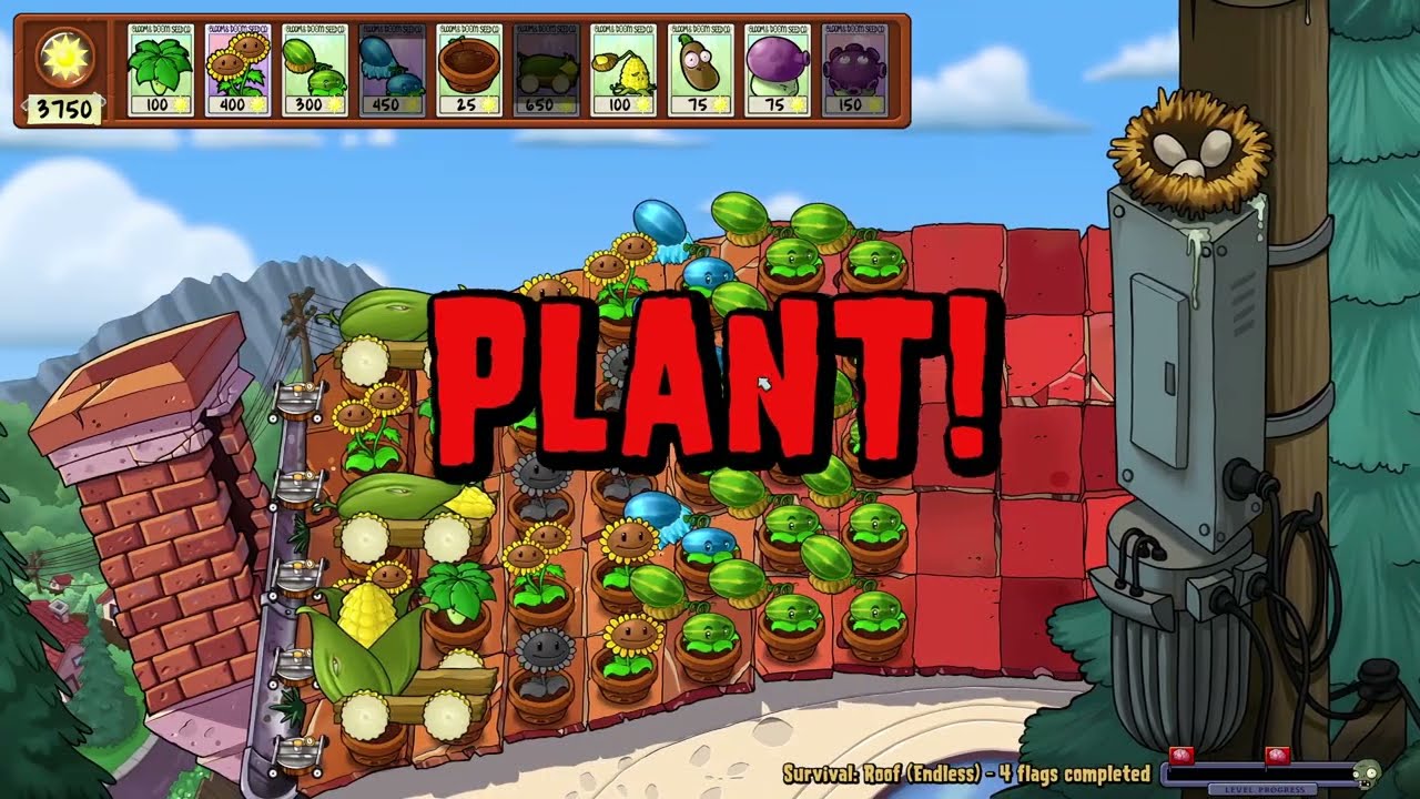 Roof Endless First Try (Plants vs. Zombies: Replanted)