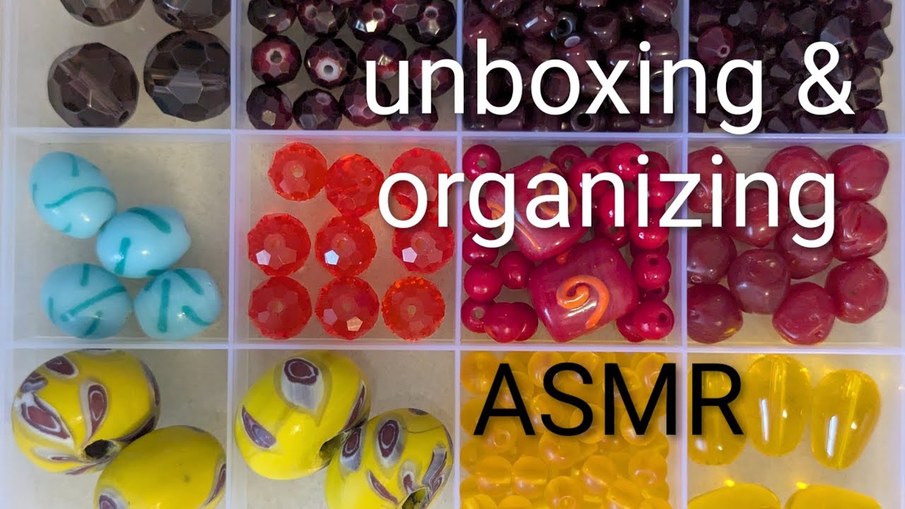 Bead Haul 📿 Unboxing & Organizing My New $1 Beads #beads #unboxing #asmr #beadhaul #organize 