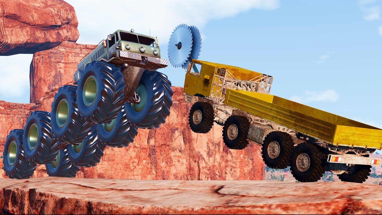 Episode 7 - Return of the Monster - Monster Heavy 8X8 Truck VS Saw Shredder Team in BeamNG.drive