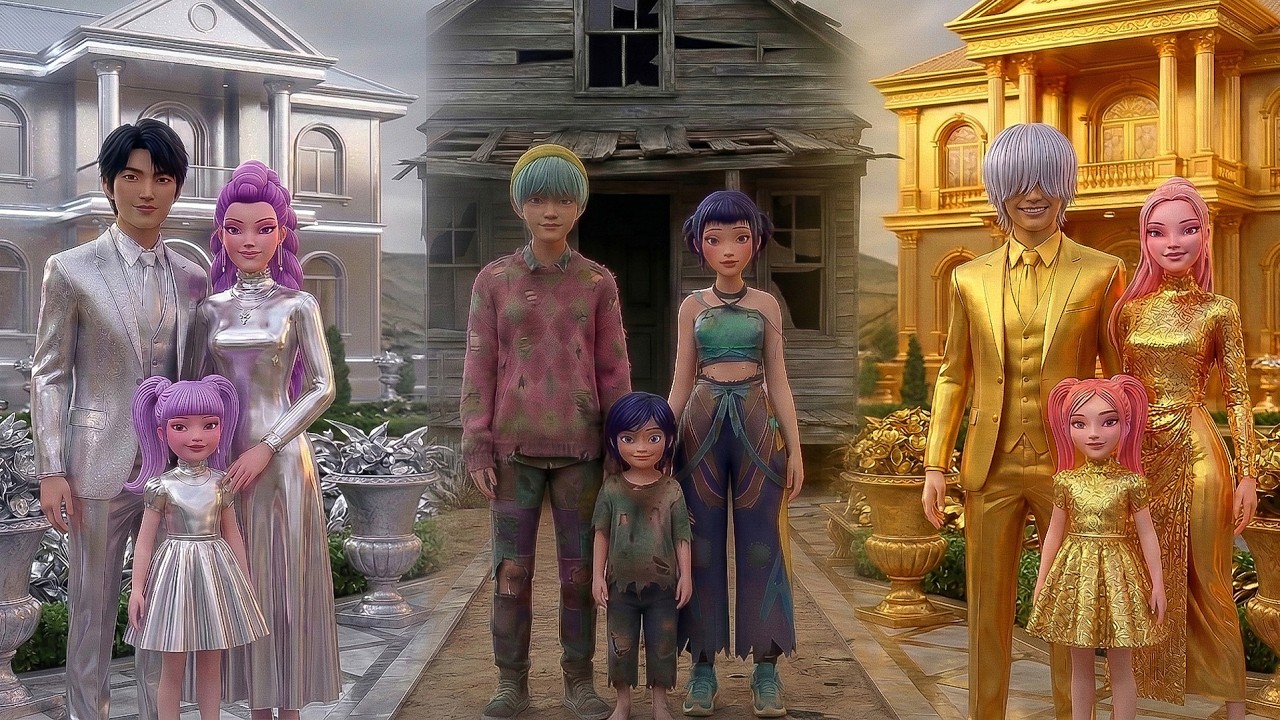 K-Pop Demon Hunters Rich Gold Family VS Silver Family VS Poor Wooden Family - A Touching Story