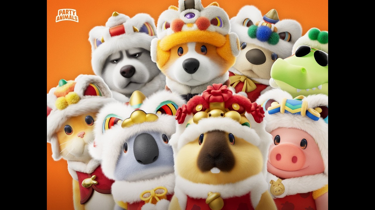 Party Animals Update #119: New and old Lion Dance skins are in the shop right now!
