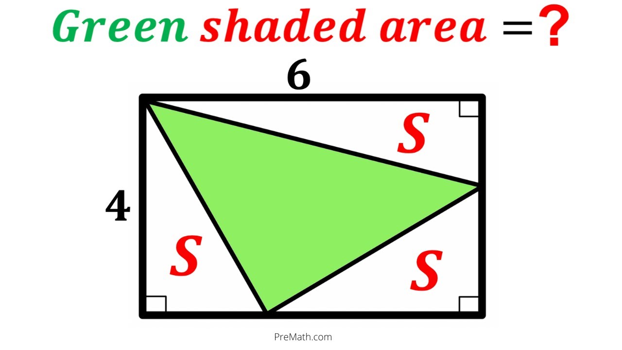 Can you find area of the Green shaded triangle? | (Rectangle) | #math  #maths | #geometry