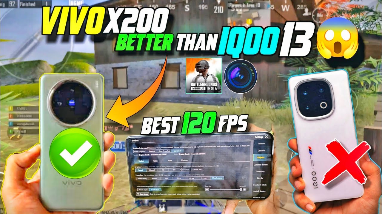 ⚡VIVO X200 vs IQOO 13 120 FPS Gaming test & Camera Comparison | Best Gaming phone under 60,000⚡
