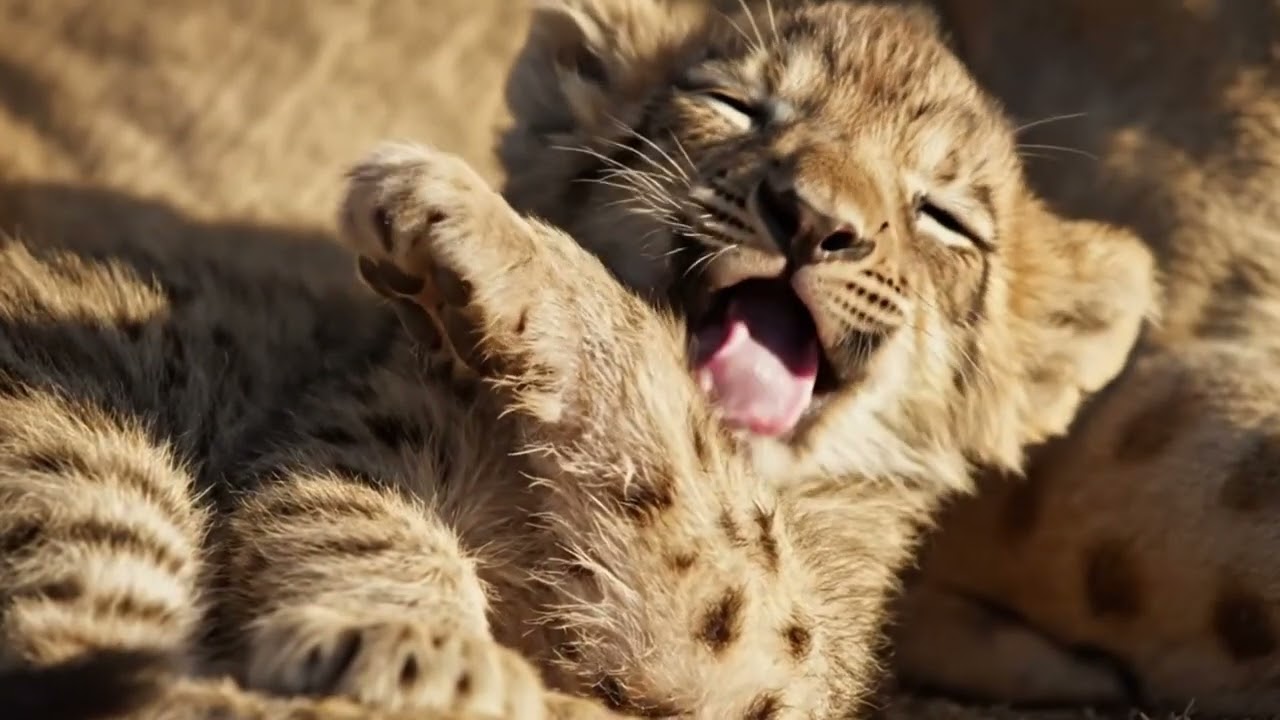 Deep Sleep ASMR | Baby Lion Cub Licking Paws & Sleepy Purrs 🦁☀️
