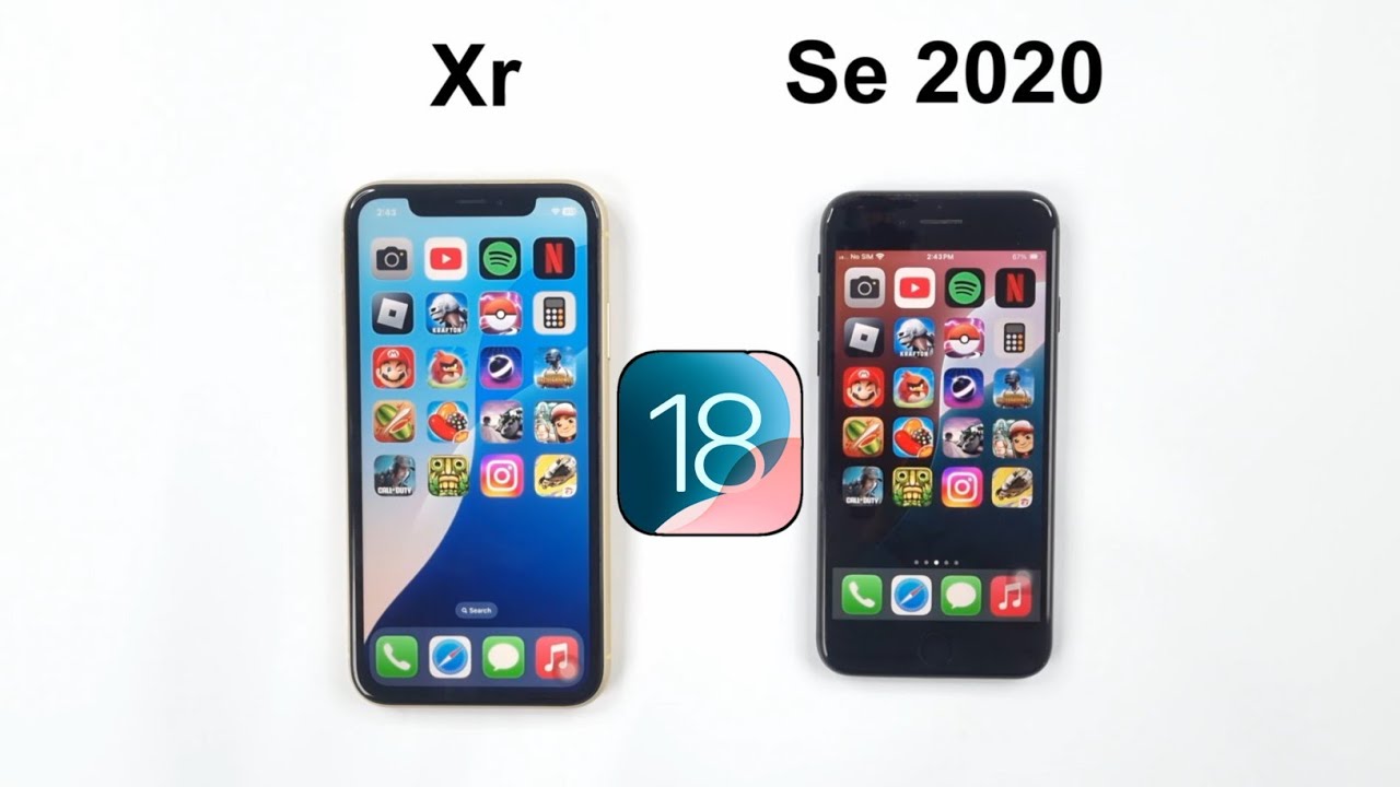 iOS 18 - iPhone XR vs iPhone SE 2020 Speed Test Comparison
