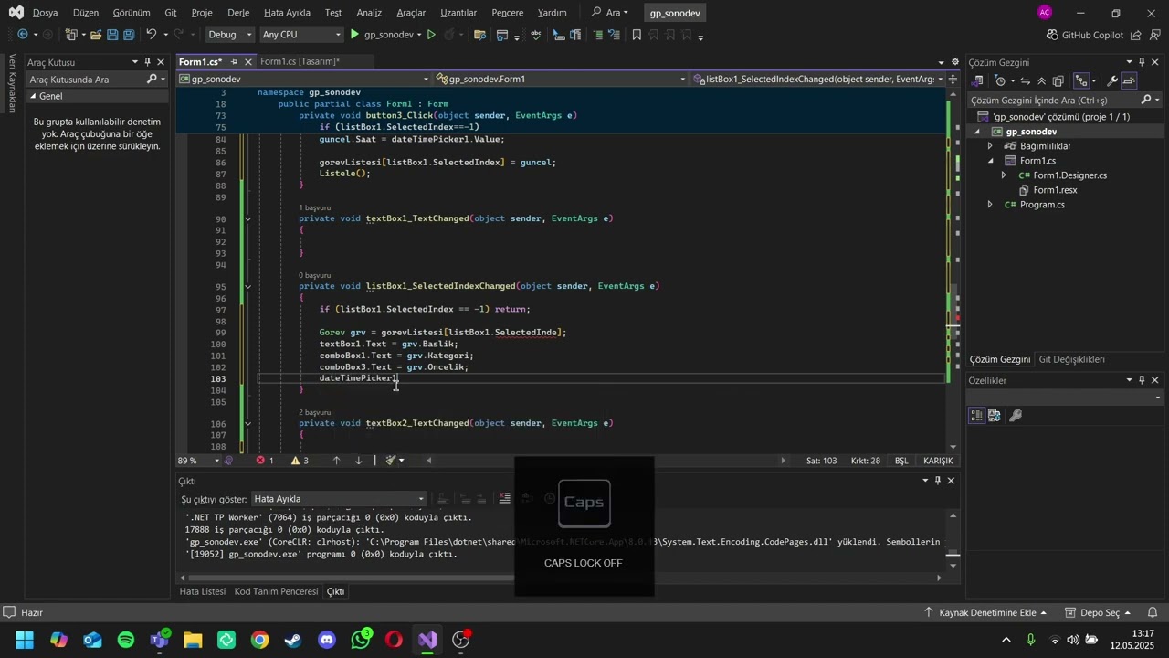 C# Windows Forms Ödevi | 4 (Kod)