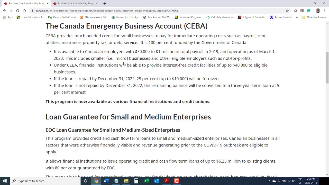 Canada Emergency Business Account (CEBA) - Program Overview