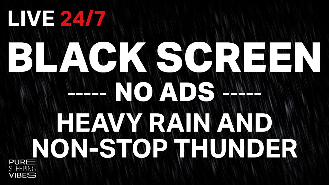 Heavy Rain and Thunder Sounds for sleeping (Black Screen) | My Thunderstorm Lifesaver - Fall Asleep