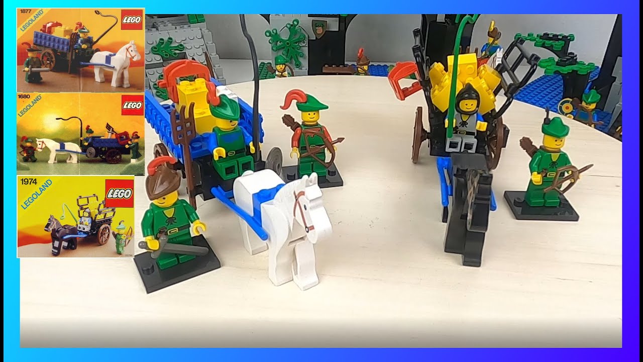 LEGO 1877 Crusader’s Cart  (1680 Hay Cart with Smugglers) and 1974-3 Smuggler's Hayride